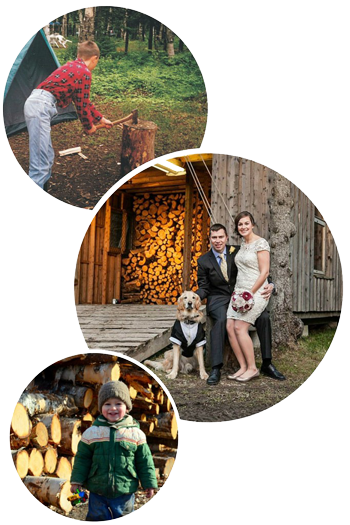 firewood factory family photos collage